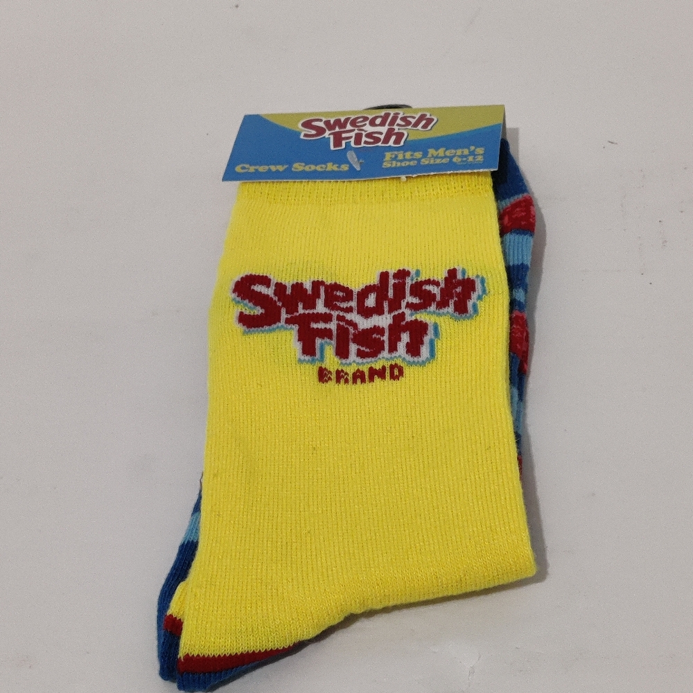 Adult Swedish Fish Novelty Crew Socks (Shoe Size 6-12) | BRAND NEW